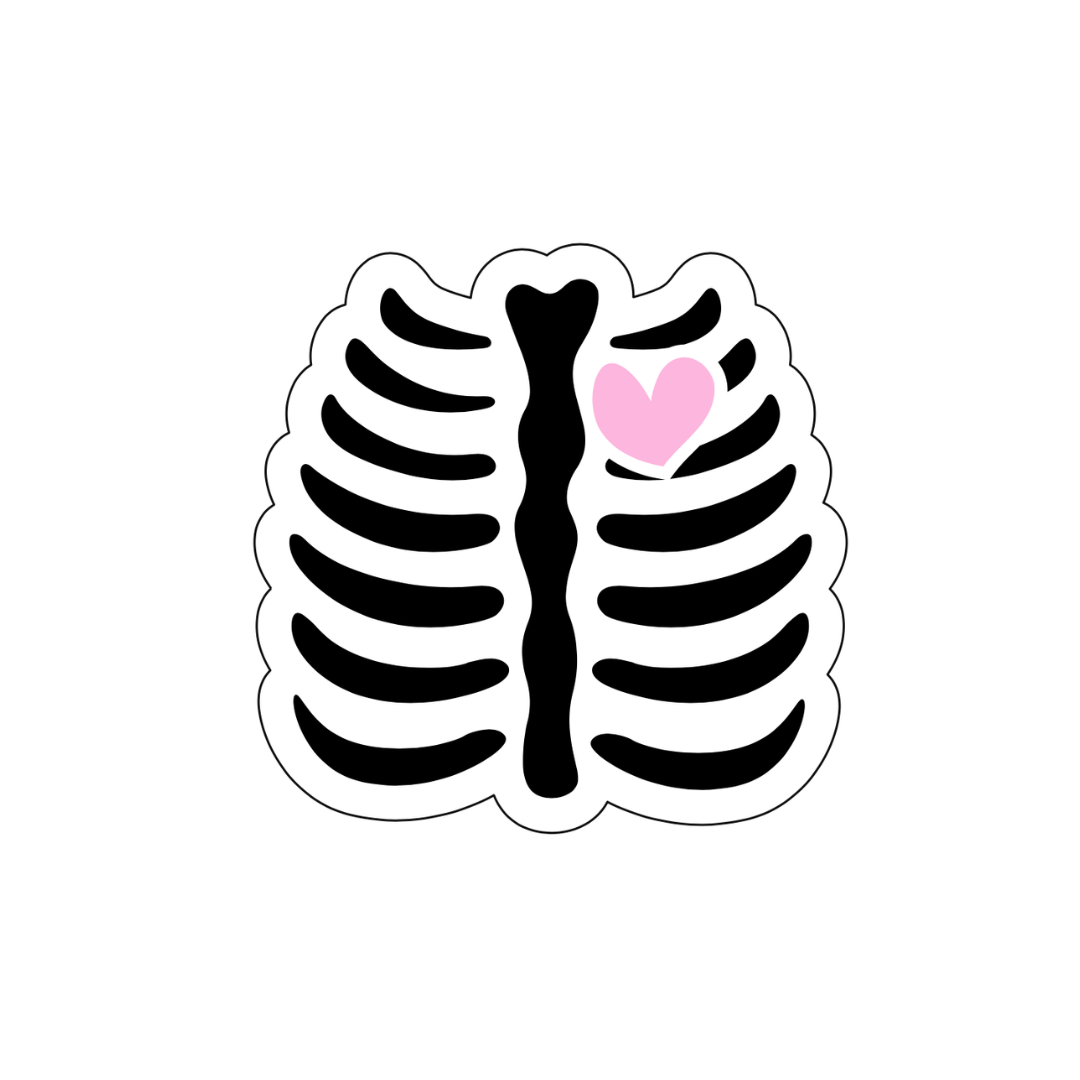 Skeleton Heart Sticker - October Studio Designs