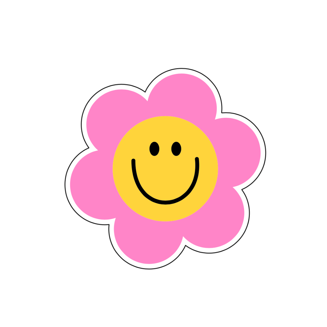 Smiley Daisy Sticker - October Studio Designs