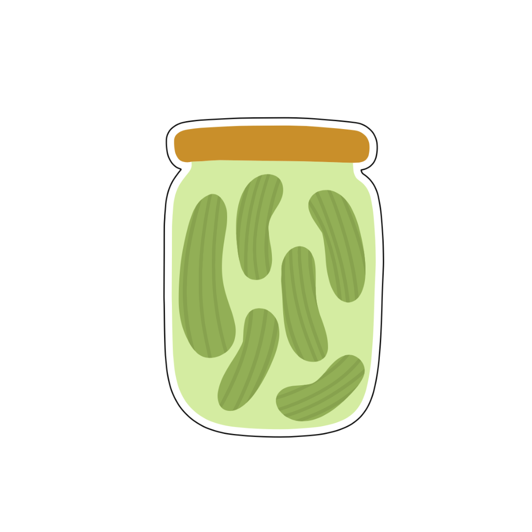 Pickle Jar Sticker - October Studio Designs