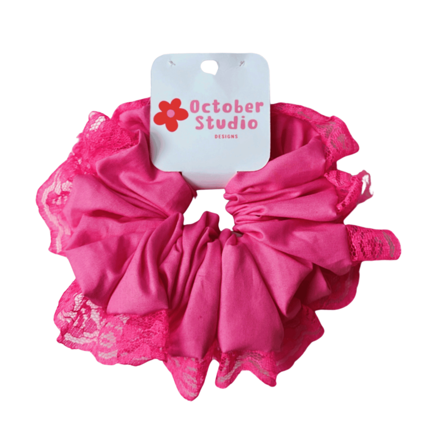 Pink Lace Scrunchie