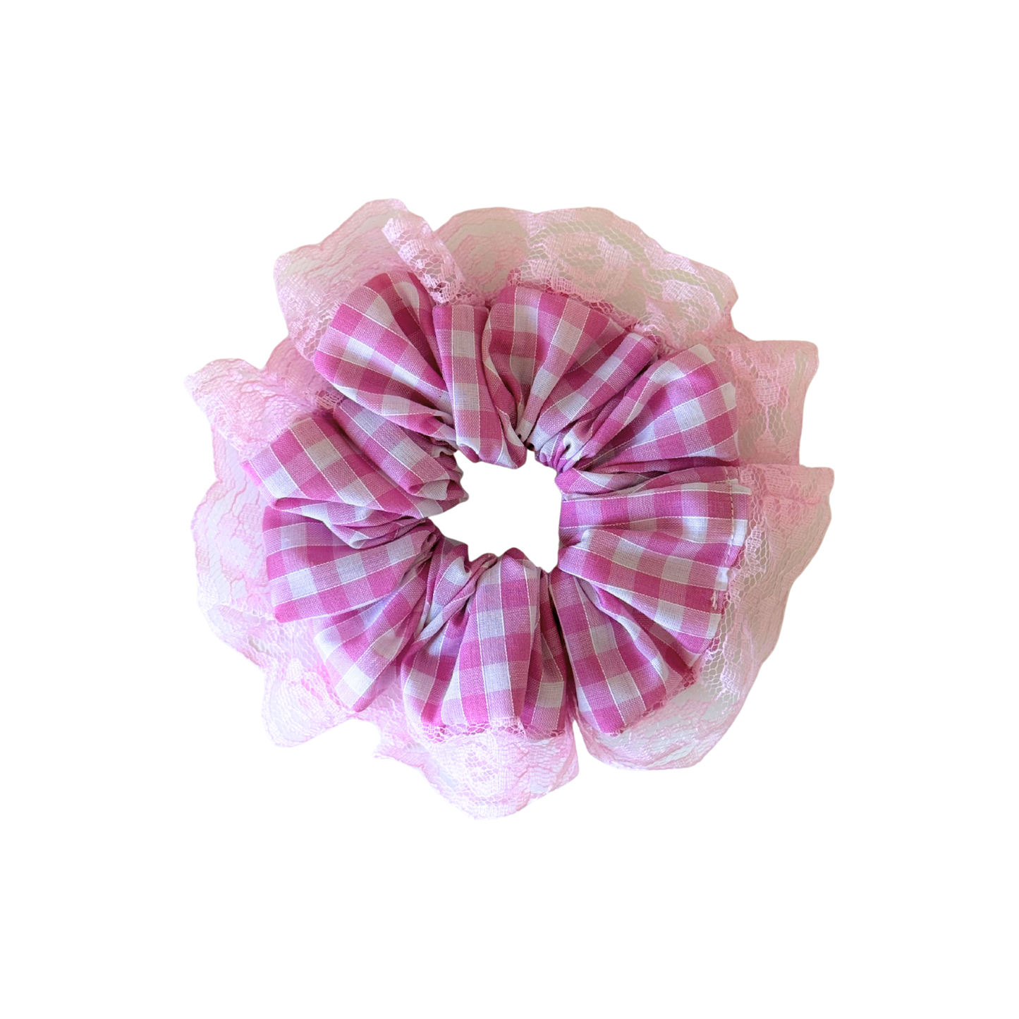 Pink Gingham Scrunchie