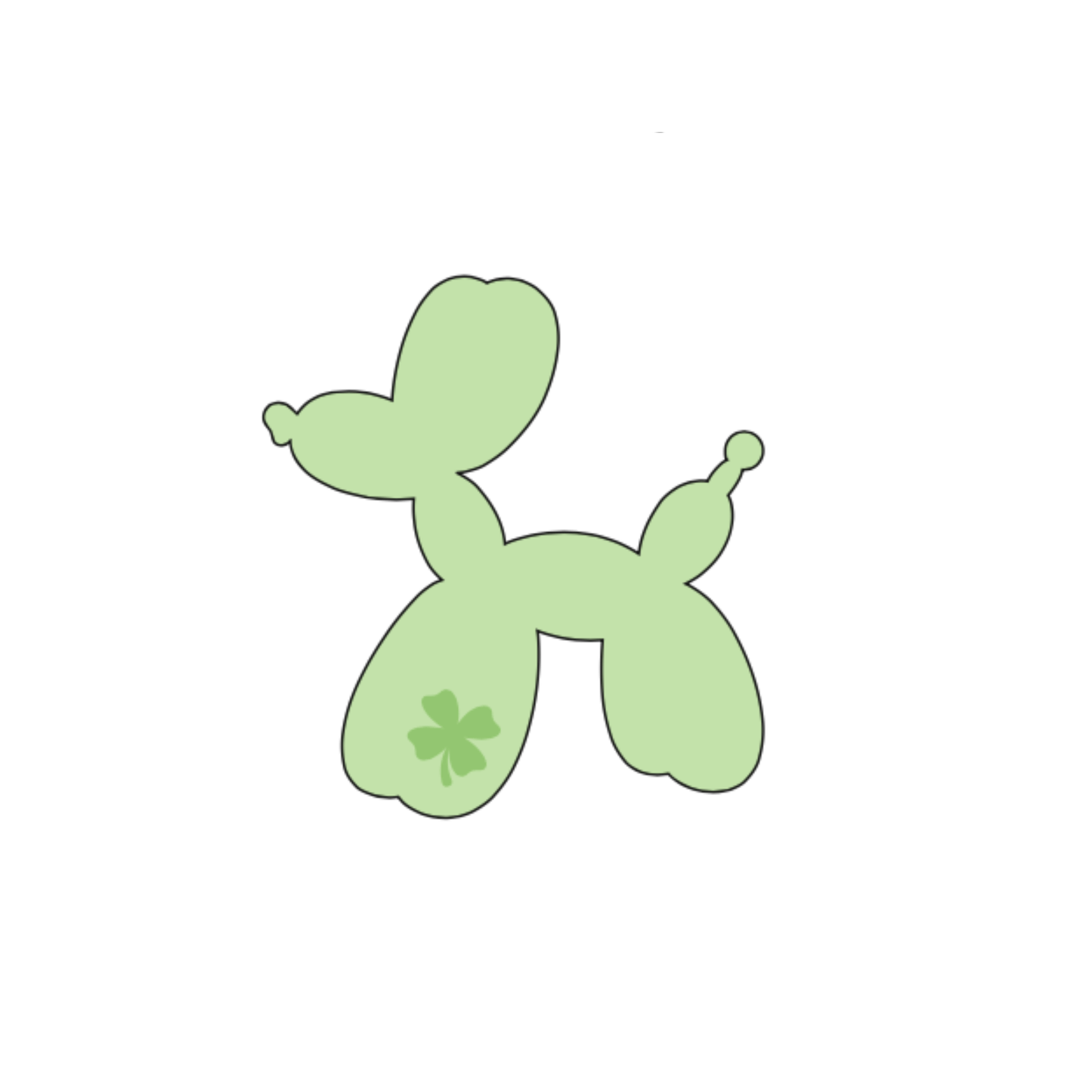 Green Balloon Dog Sticker - October Studio Designs