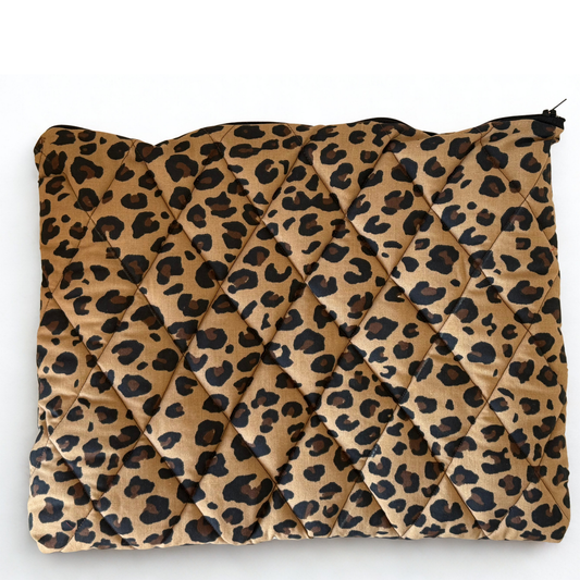 Leopard Print Quilted Laptop Jacket