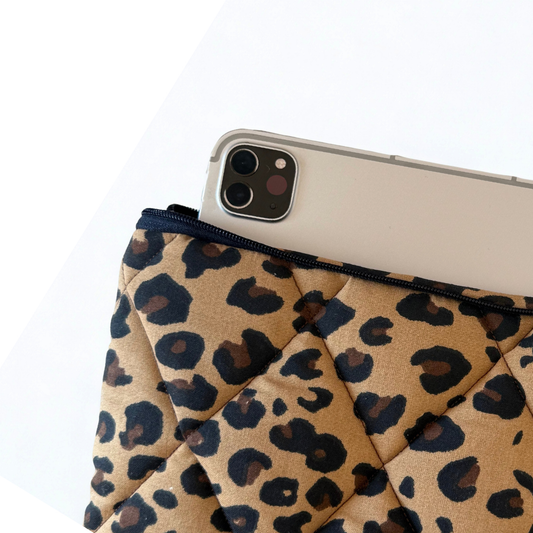 Leopard Print Quilted iPad Jacket