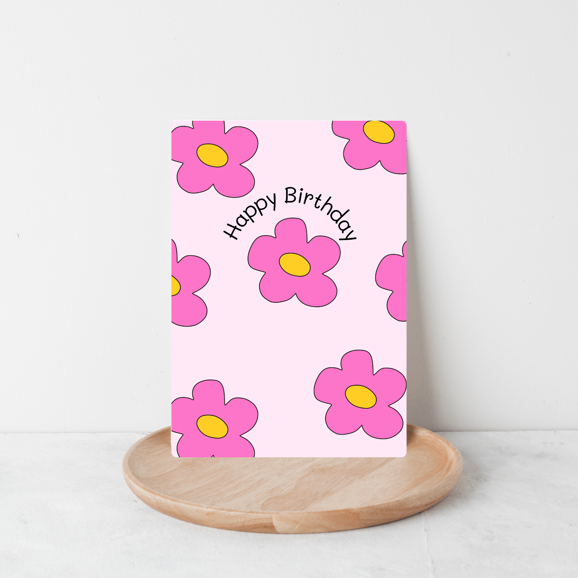 Happy Birthday Pink Daisies Card - October Studio Designs