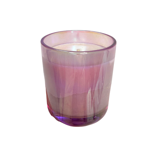 strawberry & rhubarb 20cl pink iridescent candle