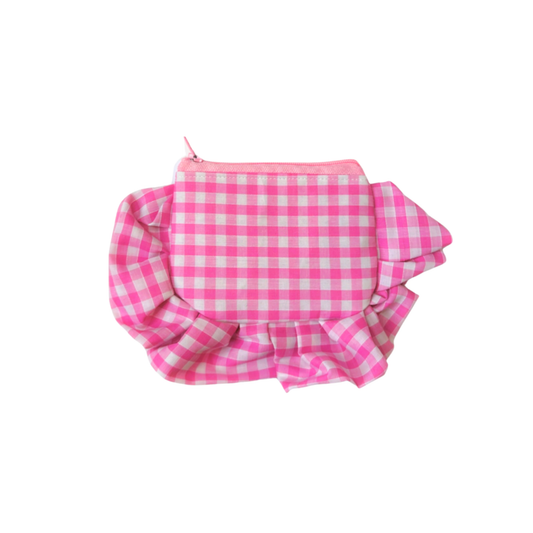 Pink Gingham Frill Purse