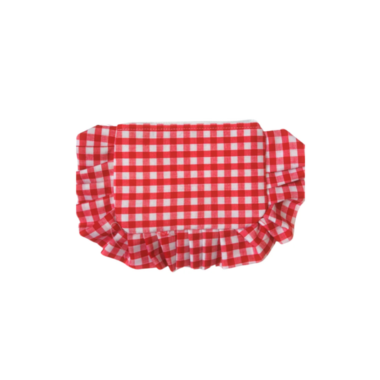 Red Gingham Frill Purse