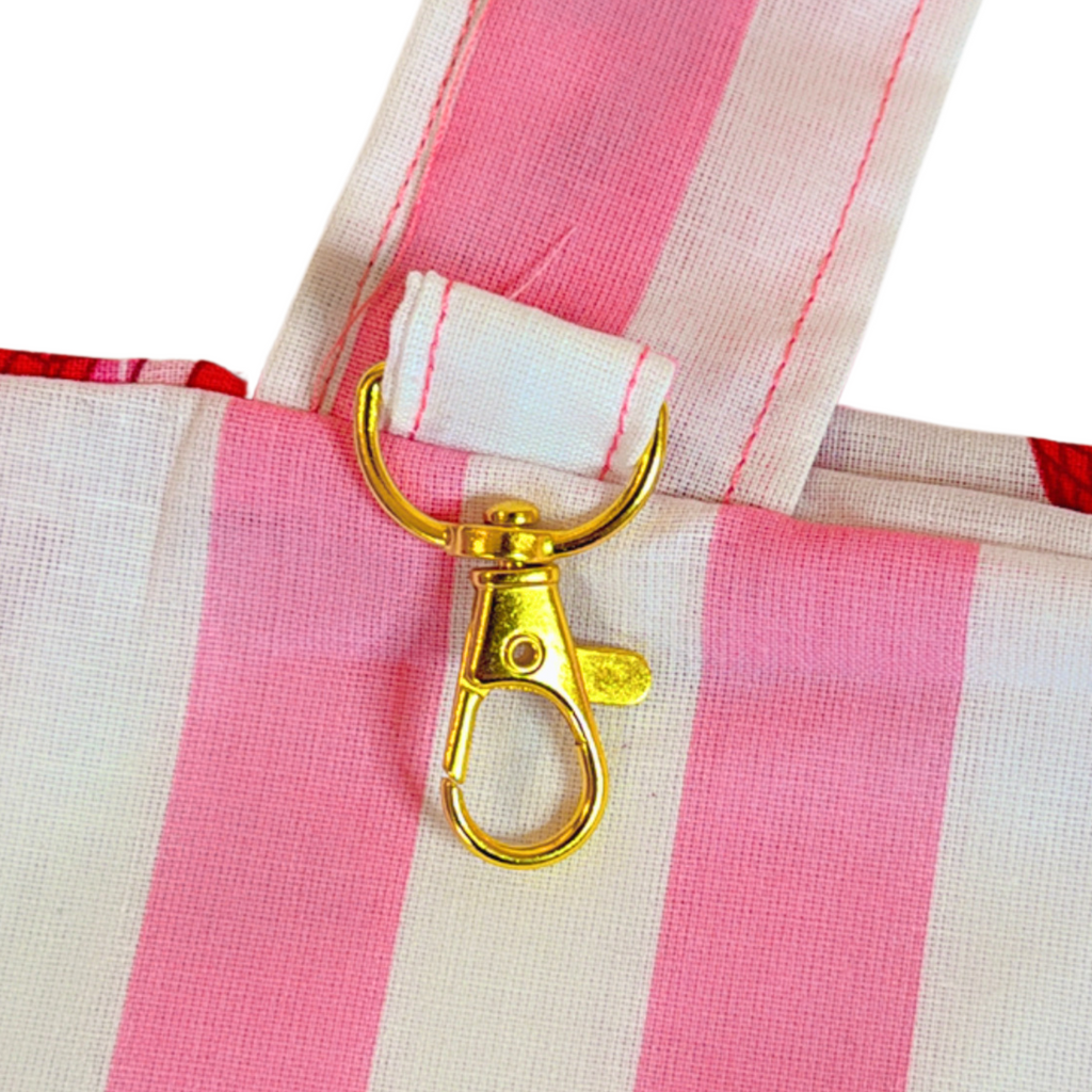 disco cherry stripe tote bag