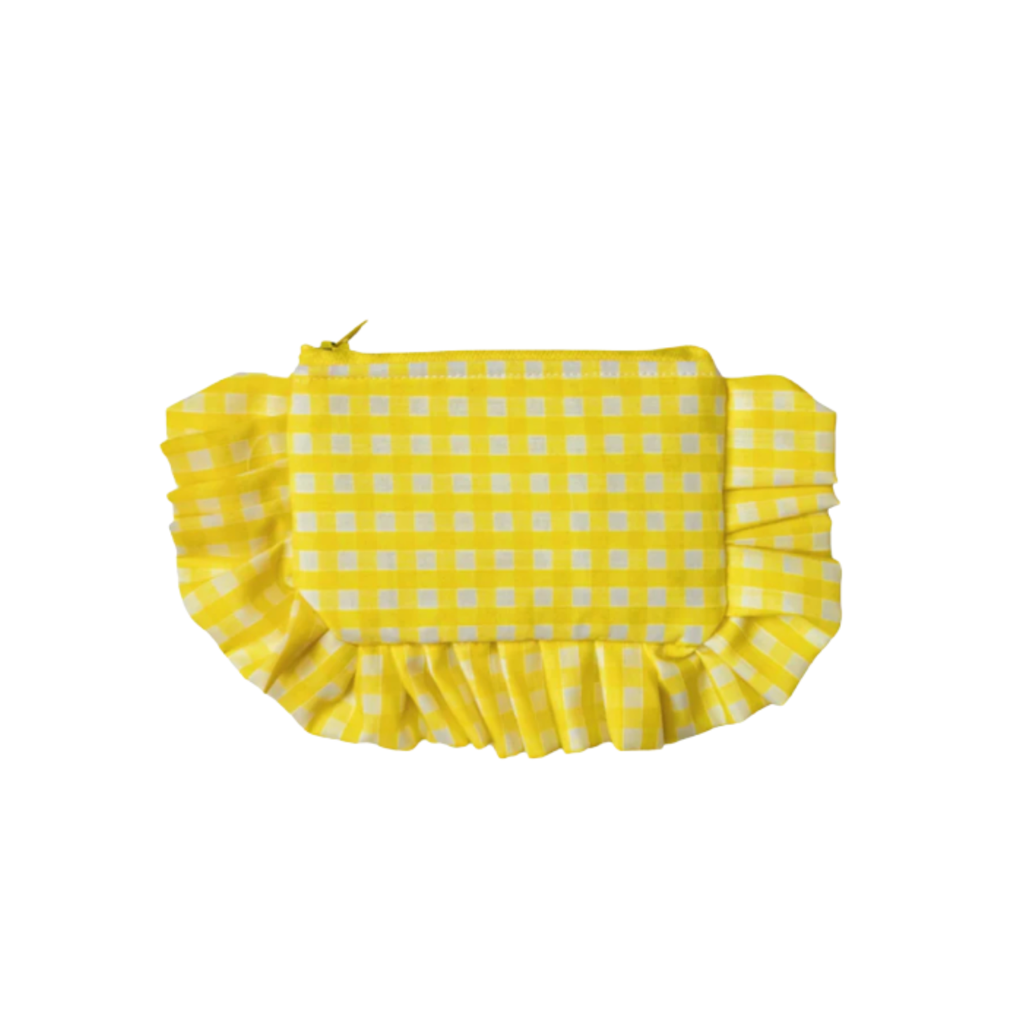 Yellow Gingham Frill Purse