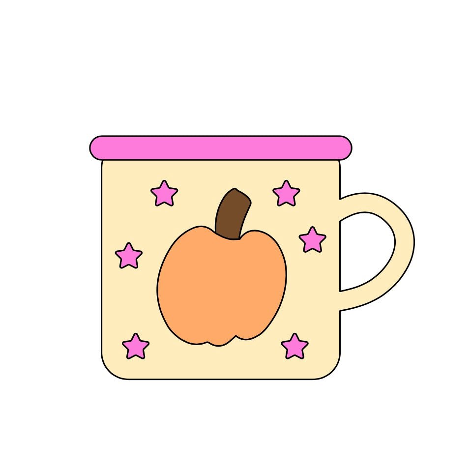 Pumpkin Mug Sticker - October Studio Designs