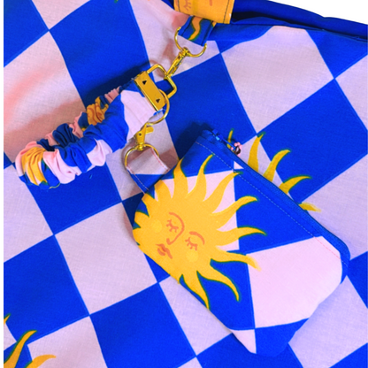 celestial check tote bag