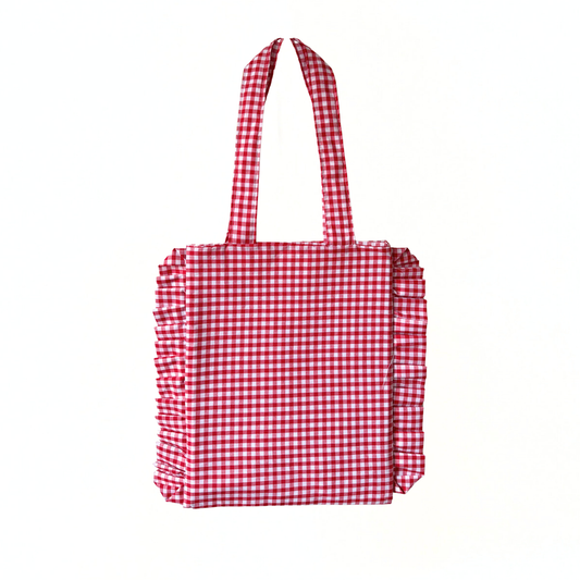 Red Gingham Tote Bag