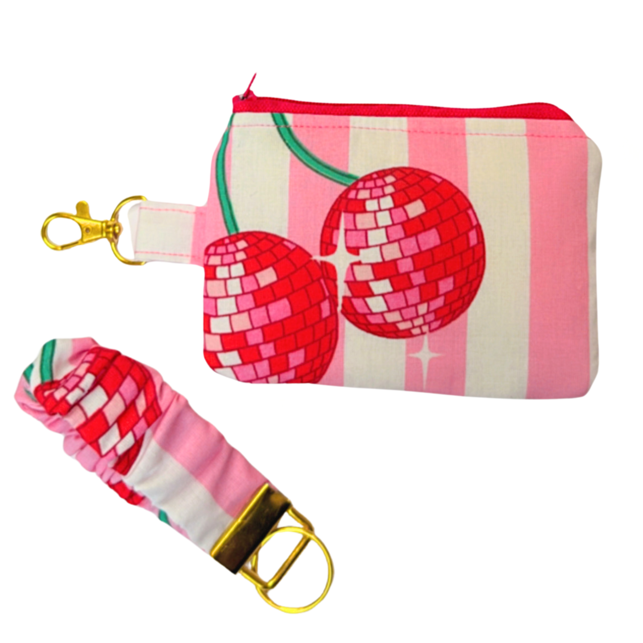 disco cherry stripe purse