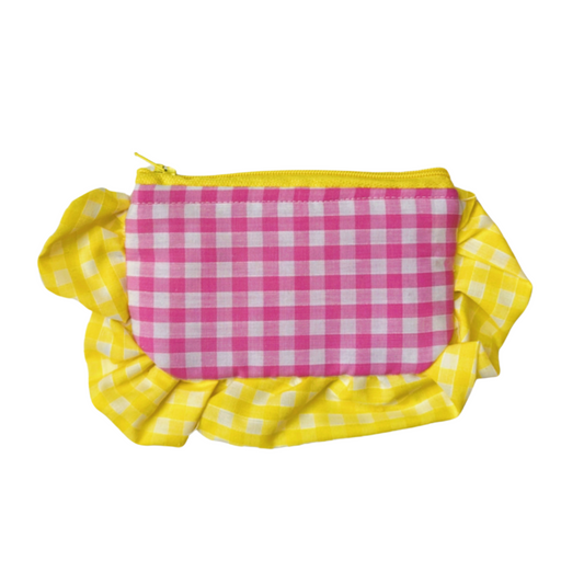 Pink & Yellow Gingham Purse