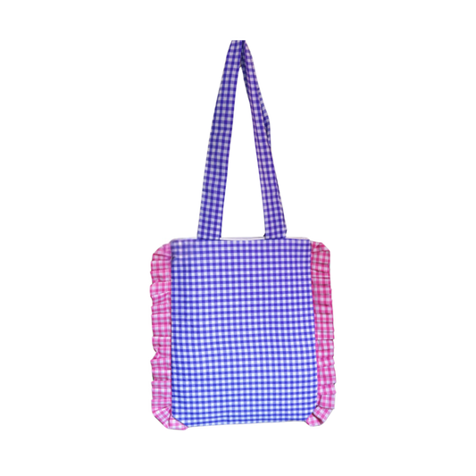 Purple & Pink Gingham Tote Bag