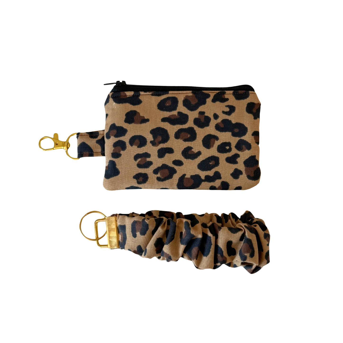 Leopard Print Scrunchie Keychain